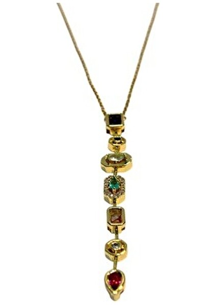 Y Kolye Renkli Taşlı Çelik Kolye Trend Kadın Kolye fırsatları