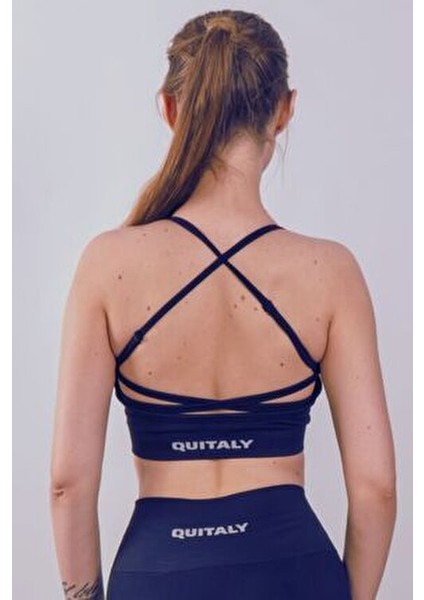 Virtus Çapraz Askılı, Pedli, Seamless/dikişsiz Büstiyer Lacivert