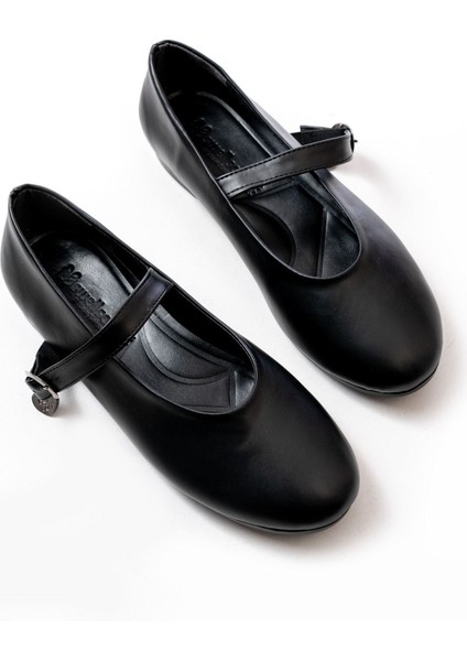 İNF-324 Siyah Baretli Tokalı Günlük Kadın Babet indirimleri