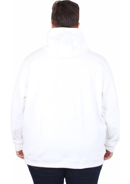 Büyük Beden Kapüşonlu Sweat Double Face Winter 25700 Ekru modelleri