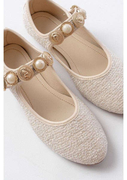 İNF-6363 Bej Havlu Desenli Baret Tokalı Günlük Bayan Ayakkabı fırsatları