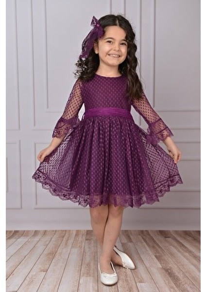 Kız Çocuk Elbise Kız Çocuk Tokalı Elbise Kız Elbise Tül Dantel Elbise
