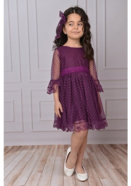 Kız Çocuk Elbise Kız Çocuk Tokalı Elbise Kız Elbise Tül Dantel Elbise