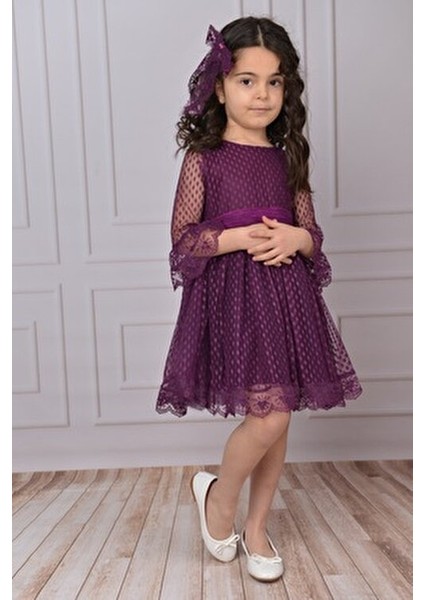 Kız Çocuk Elbise Kız Çocuk Tokalı Elbise Kız Elbise Tül Dantel Elbise