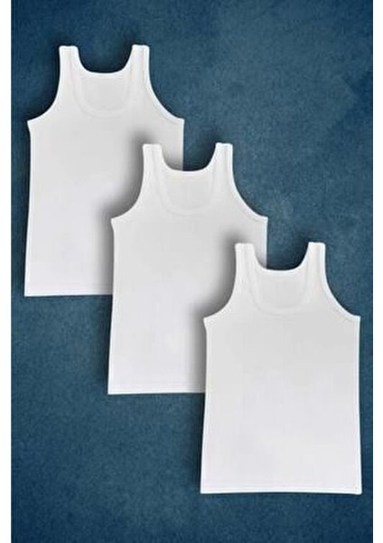 Erkek Çocuk Kaliteli Ribana Atlet %100 Pamuk 3 Lü Paket