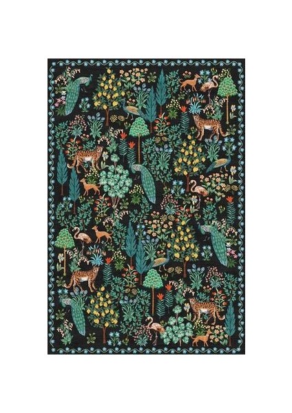 Floral Mira Füme Pastel Çok Renkli Botanik Tema Dokuma Taban Halı Mira 1319