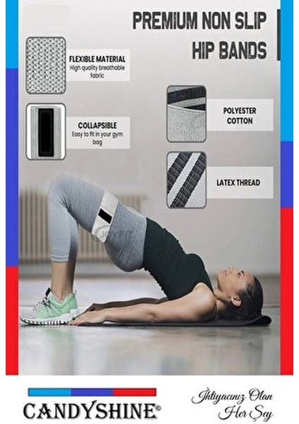 Decossa Loop Band Direnç Lastiği Egzersiz Bandı Yüksek Direnç Gri 18KG-22KG Direnç fırsatları