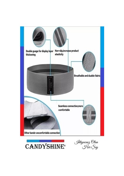Decossa Loop Band Direnç Lastiği Egzersiz Bandı Yüksek Direnç Gri 18KG-22KG Direnç