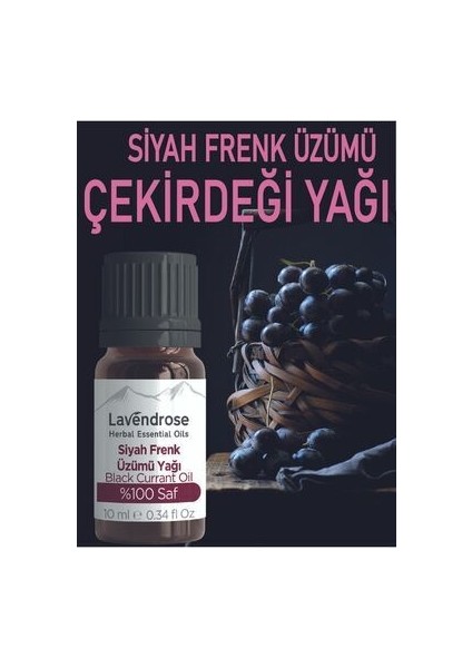Siyah Frenk Üzümü Çekirdeği Yağı 10 ml %100 Doğal Omega 6 Yağı