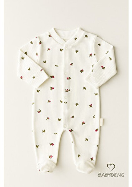 Çiçek Desenli Ribanalı Patikli Bebek Tulum Yenidoğan Için Rahat Çıtçıtlı Tulum Fitilli %100 Pamuklu fırsatları