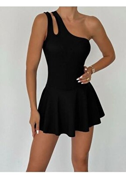 Tek Omuz Birleşik Şortlu Mayo Göğüs Pedli