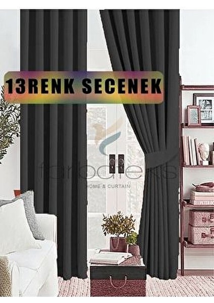 Koyu Gri Antrasit Kalın Güneşlik Blackout Kararma Fon Perde Düz Dikim