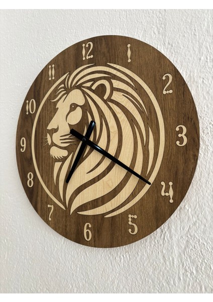 Safari Serisi - Aslan - Ahşap Duvar Saati - 40 cm fiyatları