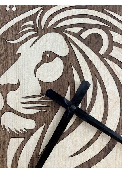 Safari Serisi - Aslan - Ahşap Duvar Saati - 40 cm modelleri