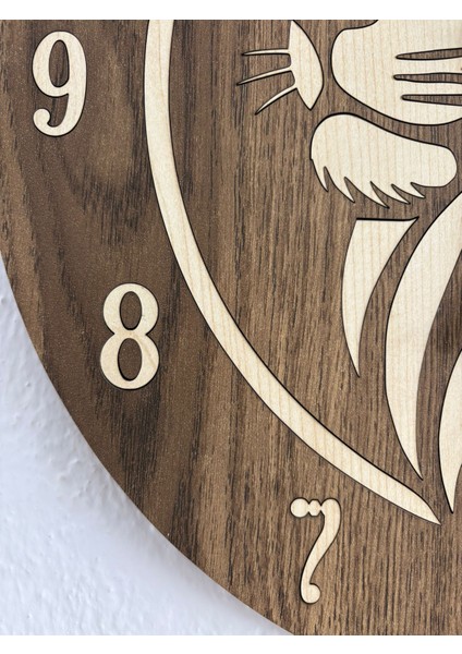 Safari Serisi - Aslan - Ahşap Duvar Saati - 40 cm fırsatları