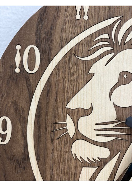 Safari Serisi - Aslan - Ahşap Duvar Saati - 40 cm indirimleri