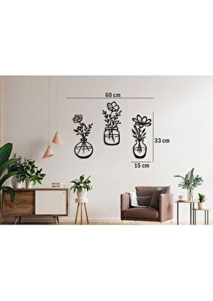 Decovista Ev Ofis Mutfak ve Banyo Için Ahşap Dekoratif Duvar Vazo Çiçekler Vase 35X15CM indirimleri