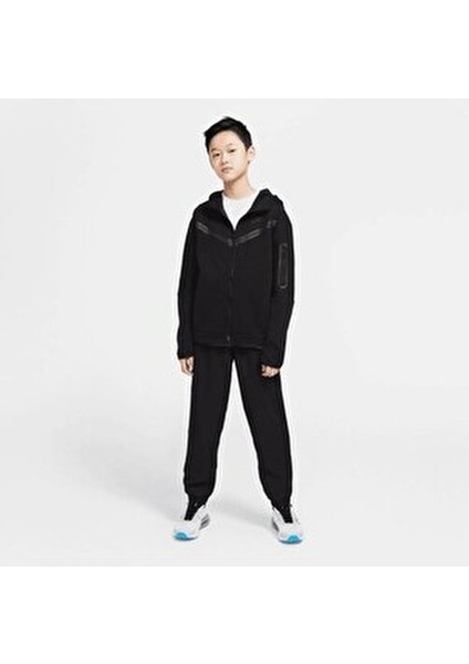 Nike Tech Fleece Erkek Çocuk Eşofman Takımı Gizli Cep Özelliği ile Kalın 2024 Sonbahar Kış modelleri