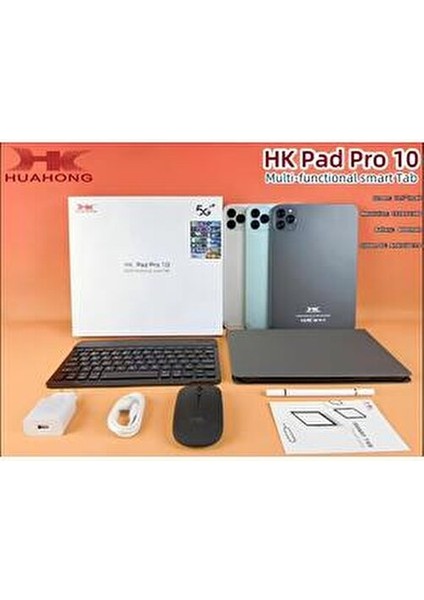 Hk Pad Pro 10 Tablet 10.1inç 4gbram 32GB Depolama 1tb Yükseltılebılır 5g Android 8000MAH modelleri