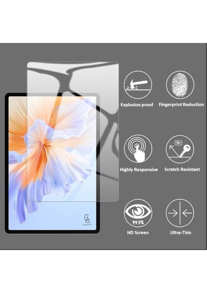 Honor Pad V9 ile Uyumlu Temperli Kırılmaz Cam Ekran Koruyucu 5 Adet modelleri