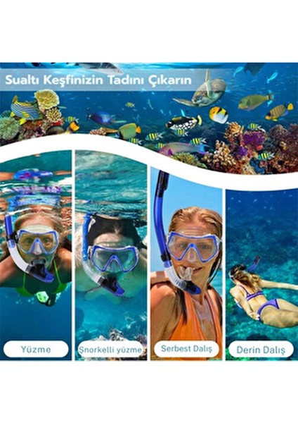 Paletli Şnorkel Seti Tüplü Dalış Ekipmanları Yüzgeç Dalış Gözlüğü Seti 37-41(S-M)42-47(L-Xl) modelleri