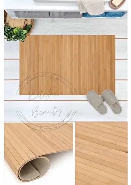 Bambu Banyo Paspası Kaydırmaz Tabanlı Katlanabilir Koku Yapmaz Paspas