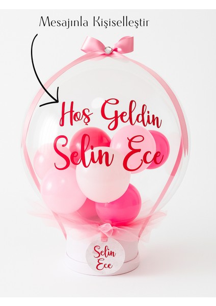 Yenidoğan Hediyesi - Doğum Günü Hediye Kutusu-Hediye Balon Kutusu Kişiye Özel Mesajlı -
