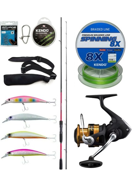 Spin Olta Seti Shimano Kamış Sienna Spinning Eva 2,41M 10-35G 2pc&shimano Makina Fx 2500 Fc Hg