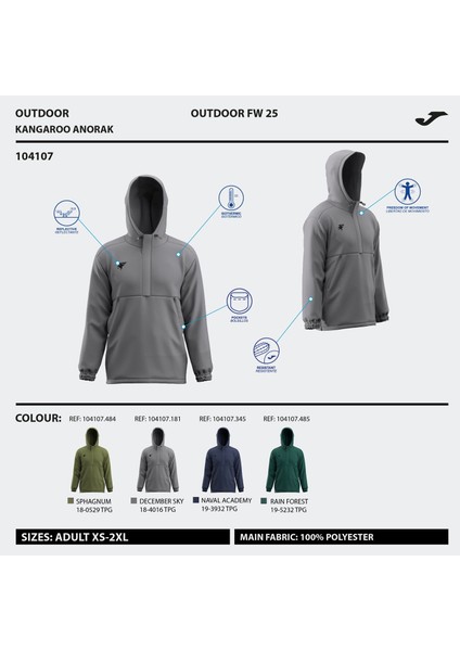 Anorak Erkek Explorer Gri Kanguru Mont 104107.181 fırsatları