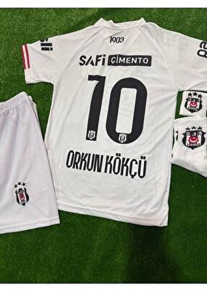 Beşiktâş' 2026 Yeni Sezon Orkun Kökçü Deplasman Beyaz Çocuk Forması 4'lü Set fiyatları