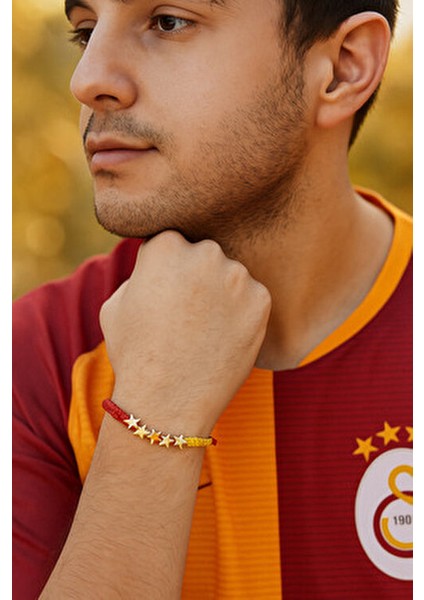 5 Yıldızlı Hematit Galatasaray Sarı & Kırmızı Taraftar Bilekliği – (El Yapımı Ayarlanabilir Makrome) fiyatları