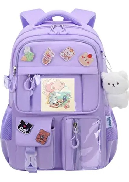 Kawaii Plus Yeni Sezon Üst Kalite Kore Tipi Aksesuarlı Sırt Çantası Okul Çantası