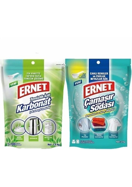 Temizlik Için Karbonat 1.5 kg + Çamaşır Sodası 2 kg