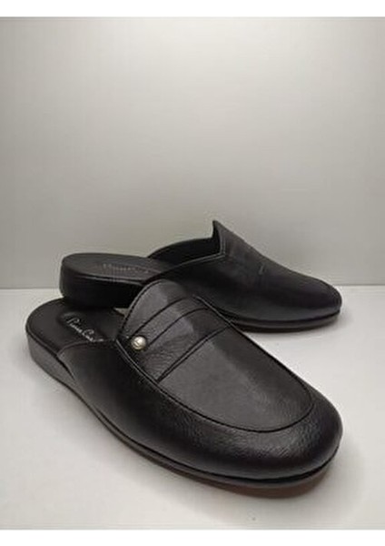 Erkek Siyah Damat Çeyiz Armalı Düz Deri Terlik fiyatları