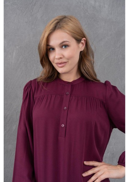 Kadın Tesettüre Uygun Uzun Kol Beli Bağcıklı Maxi Boy Rahat Büyük Beden Şık Pamuk Elbise