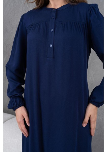 Kadın Tesettüre Uygun Uzun Kol Beli Bağcıklı Maxi Boy Rahat Büyük Beden Şık Pamuk Elbise modelleri