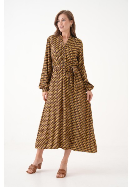 Kadın Bisiklet Yaka Tesettüre Uygun %100 Viscose Maxi Boy Uzun Kol Büyük Beden Curve Yazlık Elbise modelleri