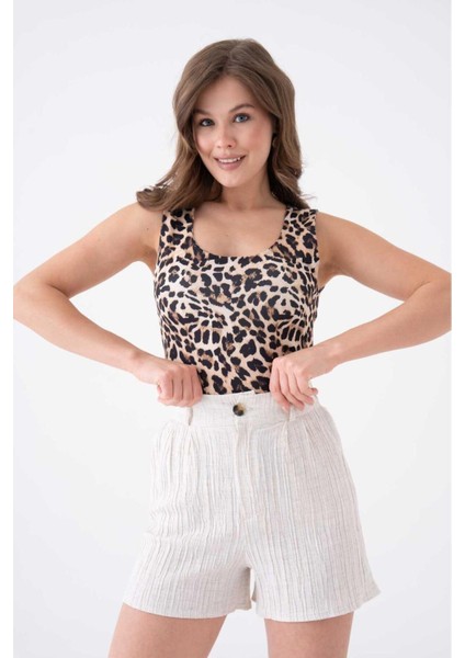 Kadın Pamuk Keten Kendinden Dokulu Yazlık Spor Şık Maya Keten Şort fiyatları