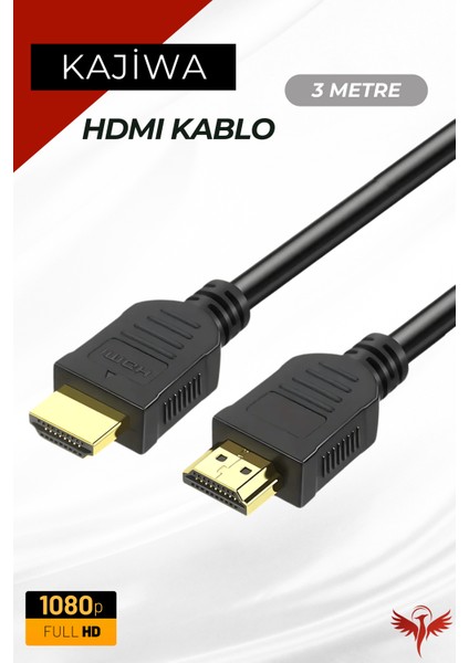 3 Metre HDMI Kablo 1080P Full Hd | Hdmı 1.4 Ses ve Görüntü Kablosu 3mt
