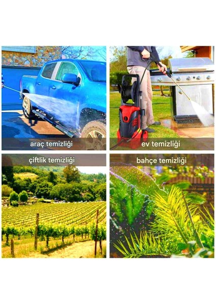 185 Bar Musluk ve Kovadan Çekme Yüksek Basınçlı Bahçe Oto Yıkama Makinesi Su Tabancası Bahçe Araba Klima Temizleme indirimleri