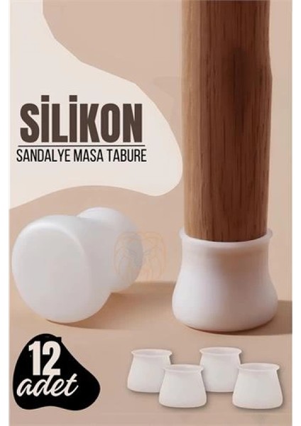 Masa ve Sandalye Ayak Koruyucu Silikon Zemin Koruyucu Beyaz 12 Adet fiyatları