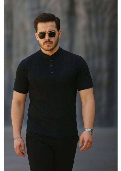 Kadın Kısa Kollu Hakim Yaka Önü Düğmeli Viskon Bluz