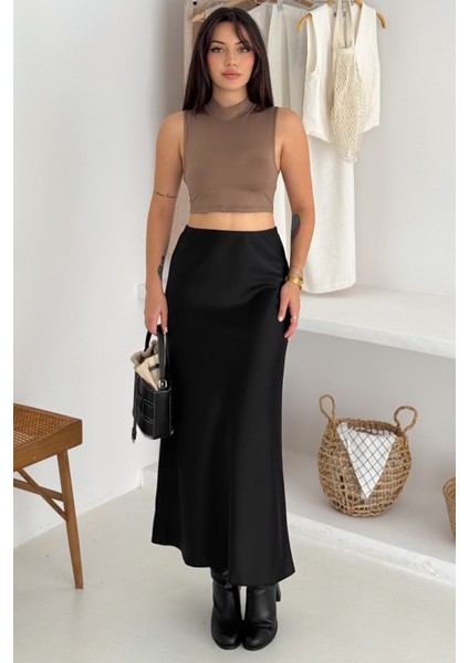 Kadın Saten Volanlı Uzun Etek – Akıcı & Zarif Stil fiyatları