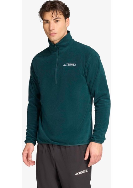 Multi Essentials 1-2 Zip Fleece Erkek Yeşil Yürüyüş Polar.-