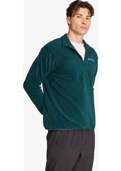 Multi Essentials 1-2 Zip Fleece Erkek Yeşil Yürüyüş Polar.- modelleri