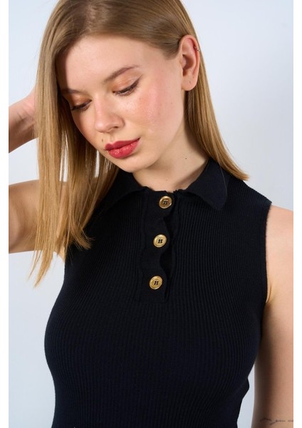 Patlı Düğmeli Triko Atlet - Beyaz Kayısı fırsatları