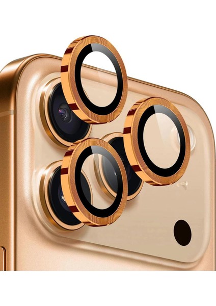 iPhone 17 Pro ile Uyumlu Kamera Camı Lens Koruyucu Halka Seti - FC381