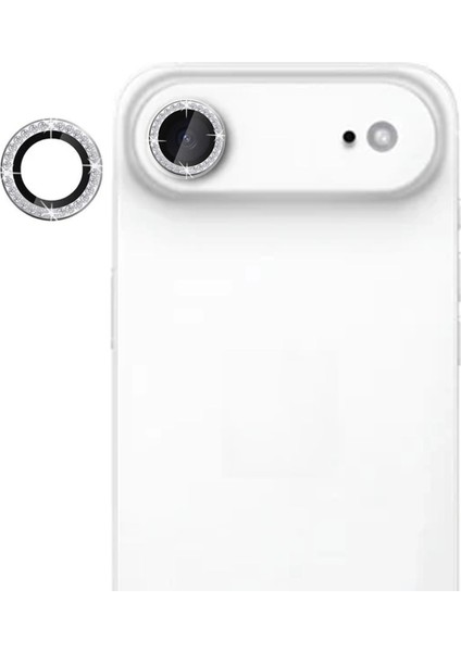 iPhone 17 Air ile Uyumlu Elmas Taşlı Kamera Camı Lens Koruyucu Halka Seti - FC1126