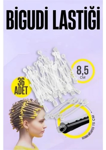 Bigudi Lastiği Perma Lastikleri 36 Adet