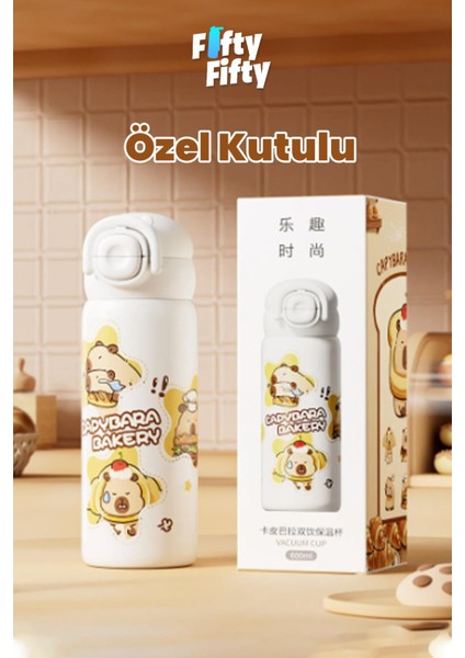 Dıller 600 ml Tek Kapak Çift Kullanım Pipetli/pipetsiz Taşıma El Askılı Vacum Cup/çelik Termos -FFD9361-600 modelleri